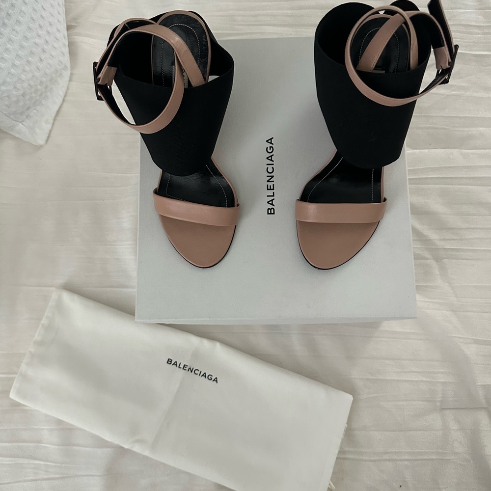 Balenciaga Black and Brown Women's Heels